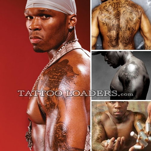 50 Cent Tattoos are crazy and I bet they hurt like hell including the huge 