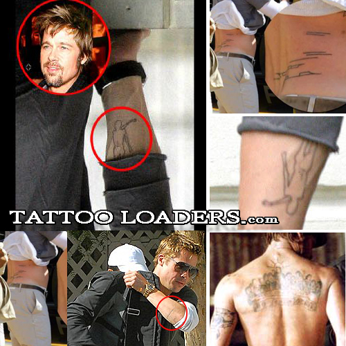 Tattoos on Brad Pitt
