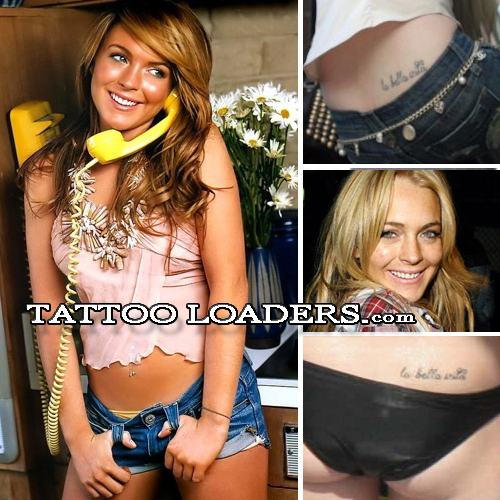Tattoos on Lindsay Lohan